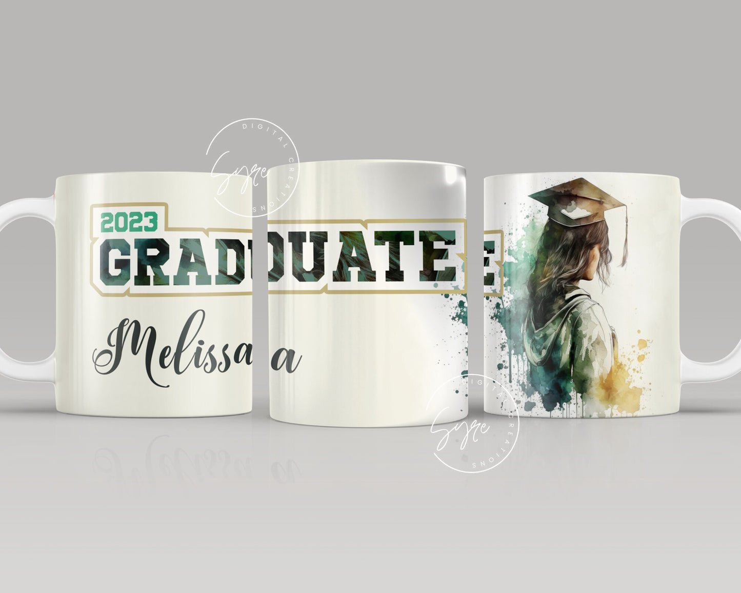 2023 Graduate Mug, Add Your Own Text, Senior 2023 Mug, Watercolor Mug Design, Graduation Wrap, Senior Mug Png, 11 & 15 Oz Mug Sublimation